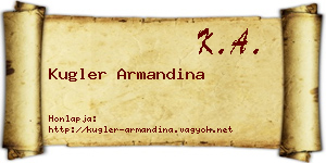 Kugler Armandina névjegykártya